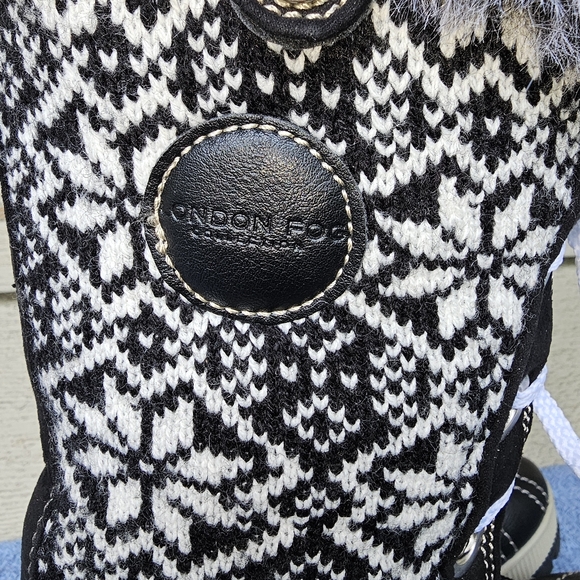 London Fog Melton 2 Women's Faux Fur Trim BB-Black Winter Lace-Up Boots Size 7M - Picture 2 of 6